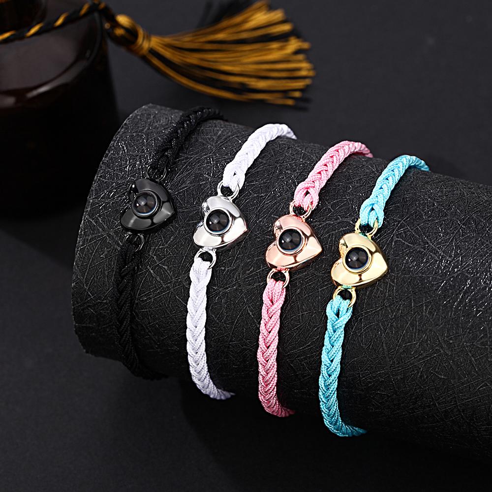 Personalized Picture Projection Bracelet with Heart Shaped Exquisite and Stylish Gift for Her