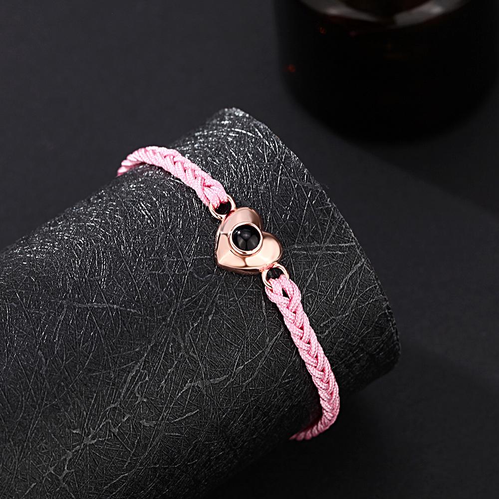 Personalized Picture Projection Bracelet with Heart Shaped Exquisite and Stylish Gift for Her