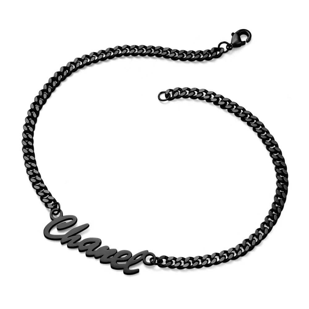 Thick Name Bracelet Personalized Your Name for Men Boys Women Heavy Curb Chain