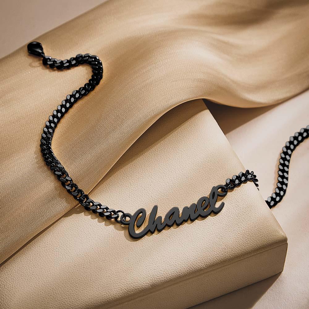 Thick Name Bracelet Personalized Your Name for Men Boys Women Heavy Curb Chain