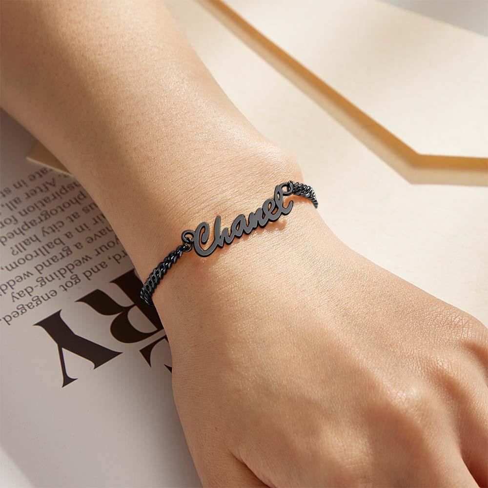Thick Name Bracelet Personalized Your Name for Men Boys Women Heavy Curb Chain
