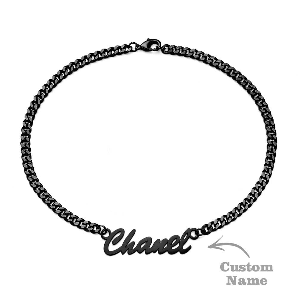 Thick Name Bracelet Personalized Your Name for Men Boys Women Heavy Curb Chain