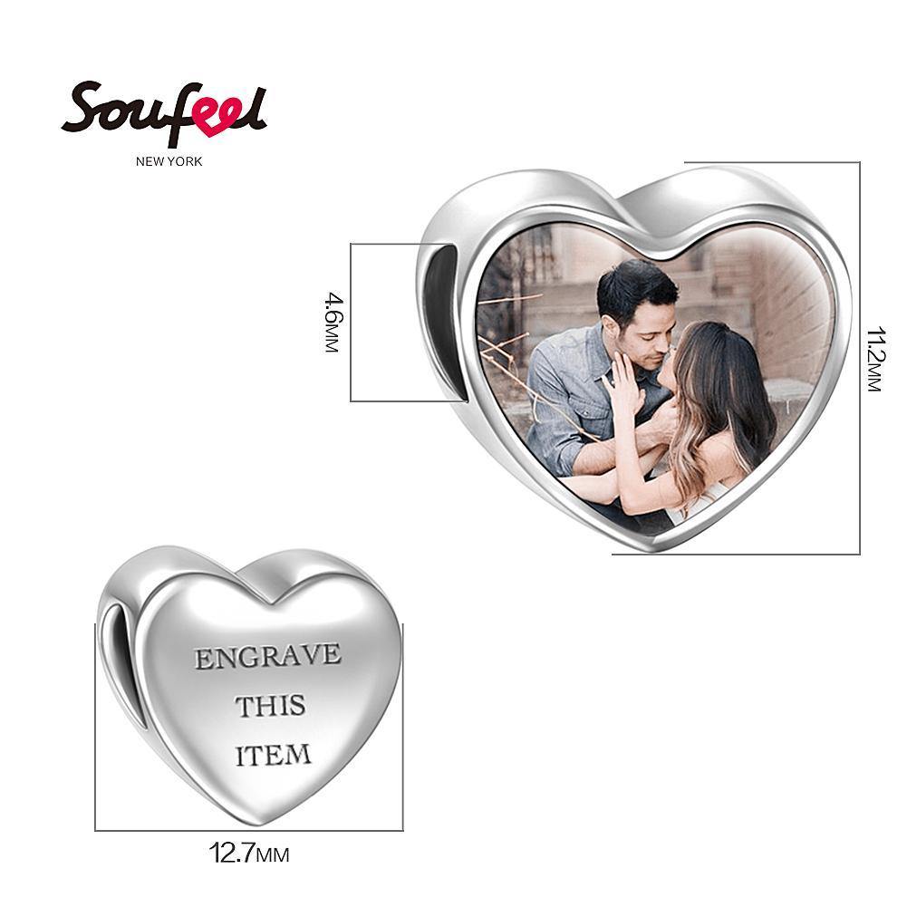 Engraved Heart Photo Charm Gift For Her Gift For Mom