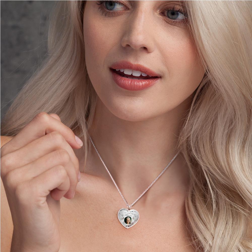 Custom Photo Necklace Hold You in My Heart Metal Gifts