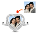 Heart Personalized Photo Ring Zircon Copper