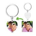 Heart Tag Photo Key Chain With Engraving Stainless Steel