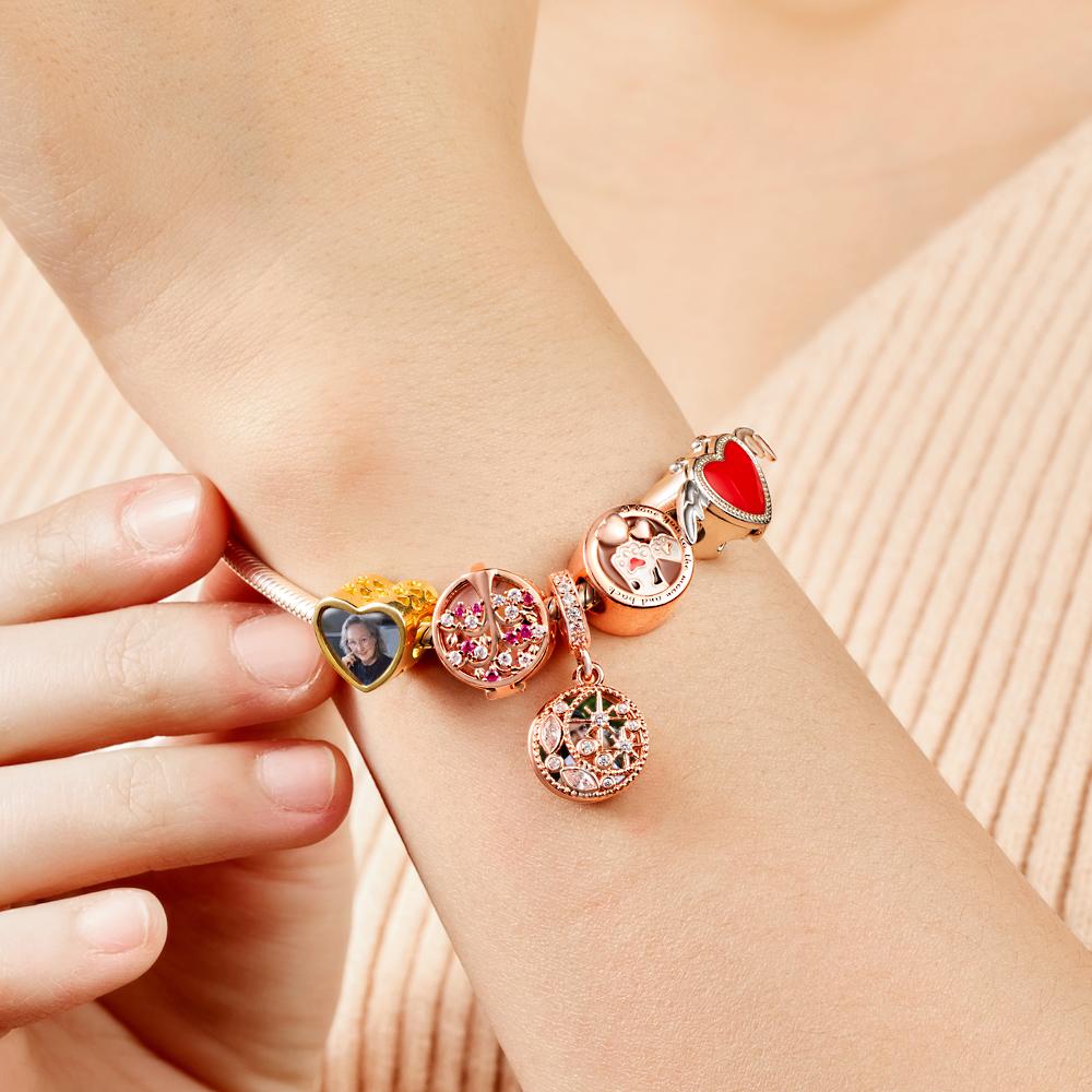 Custom Photo Charm Pet Paws Rose Gold Charm Gift for Pet Lover