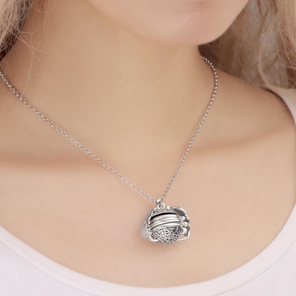 Photo Necklace Pendant Personalized Custom Photo Locket Frame Gifts For Women Girls Graduation Jewelry Antique Silver