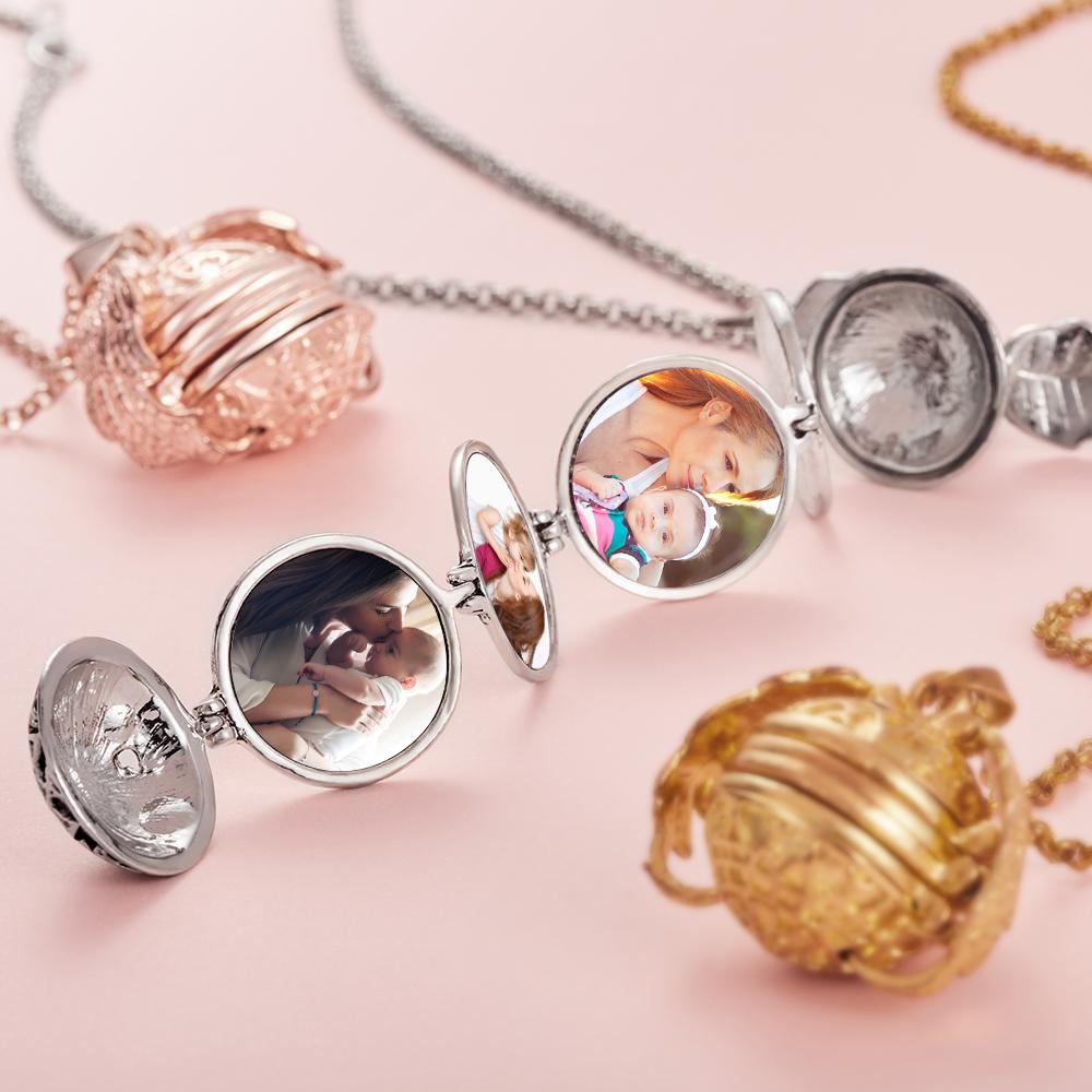 Photo Wings Necklace Pendant Personalized Custom Photo Locket Frame Antique Mother's Day Gift