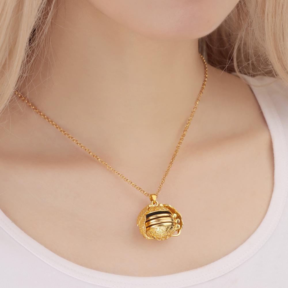 Photo Necklace Pendant Personalized Custom Photo Locket Frame Gifts For Women Girls Graduation Jewelry Antique Silver
