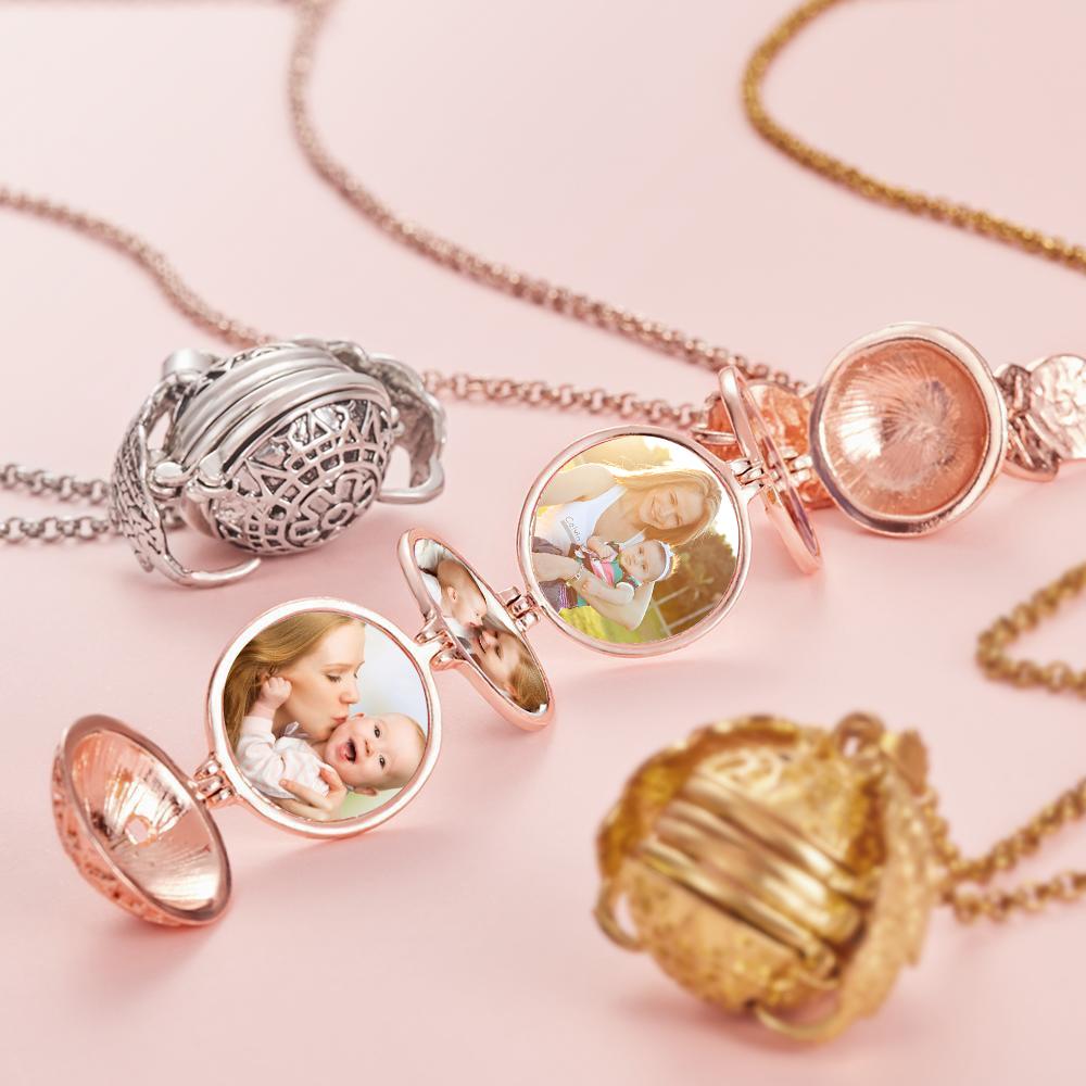 Photo Wings Necklace Pendant Personalized Custom Photo Locket Frame Antique Mother's Day Gift