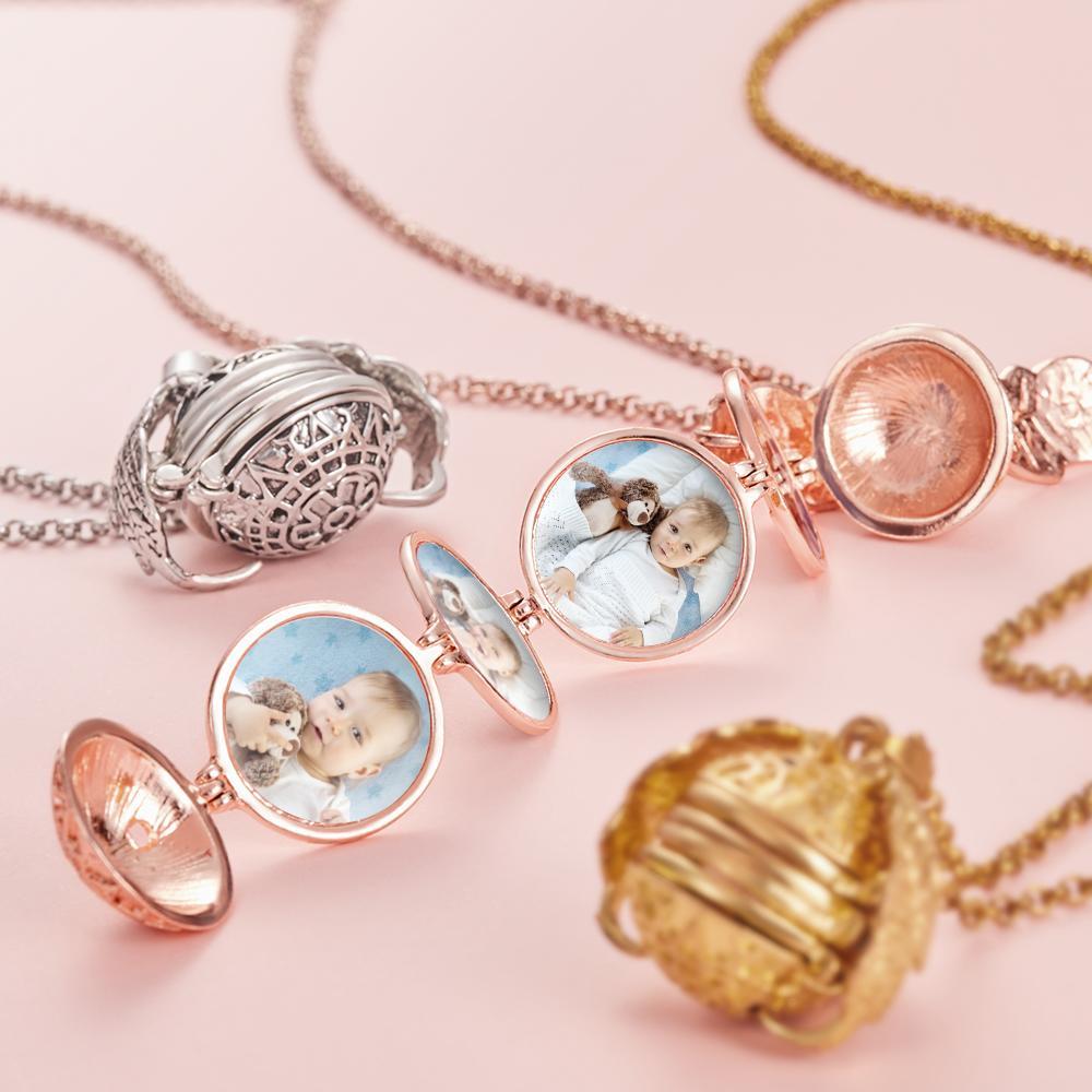 Photo Necklace Pendant Personalized Custom Photo Locket Frame Gifts For Women Girls Graduation Jewelry Antique Silver