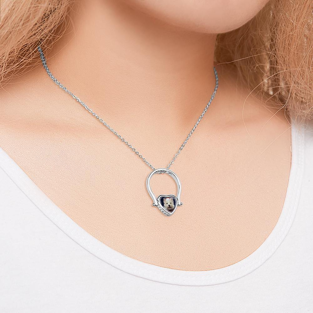 Photo Necklace, Photo Ring Gifts Dual-use (Ring Size 7#)