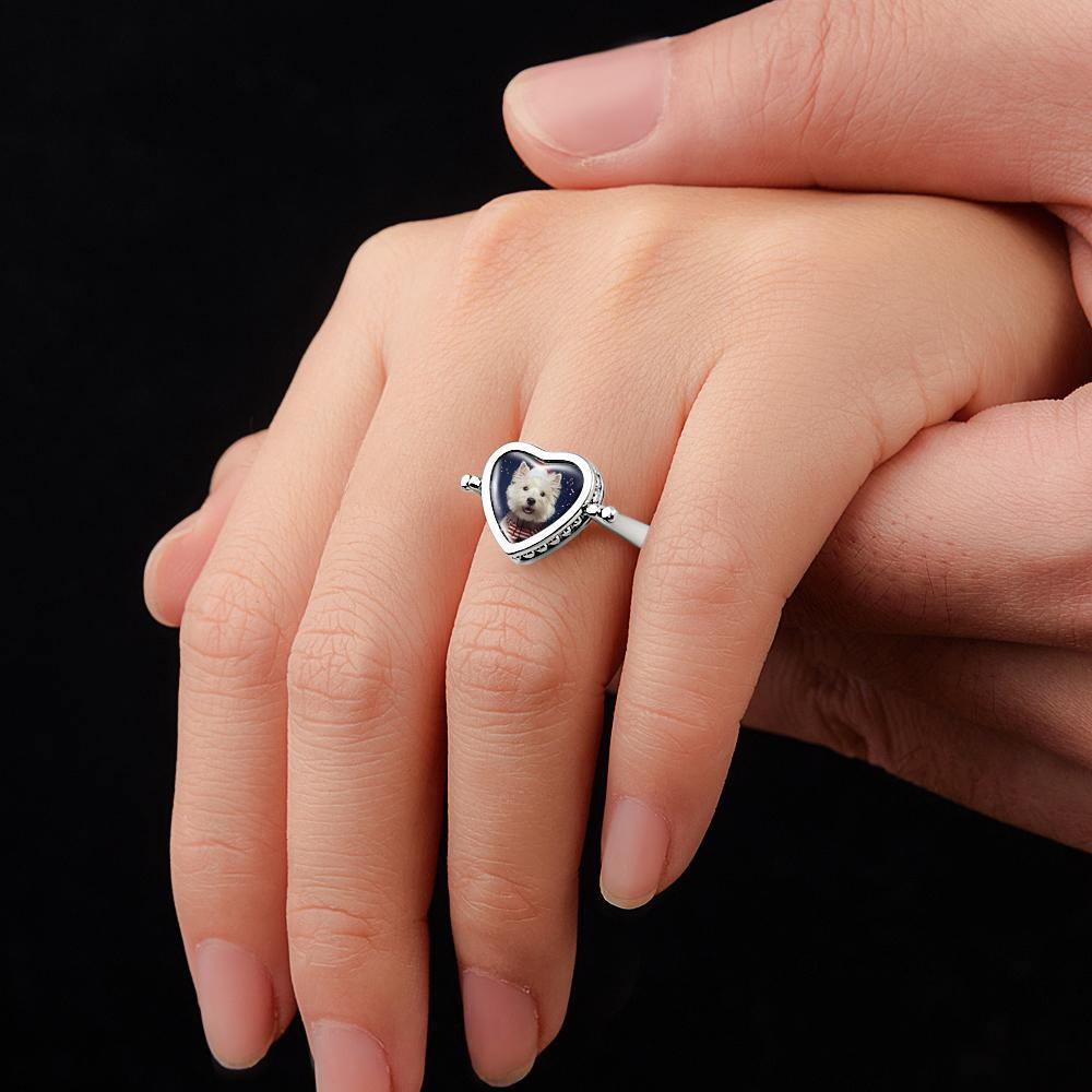 Photo Necklace, Photo Ring Gifts Dual-use (Ring Size 7#)