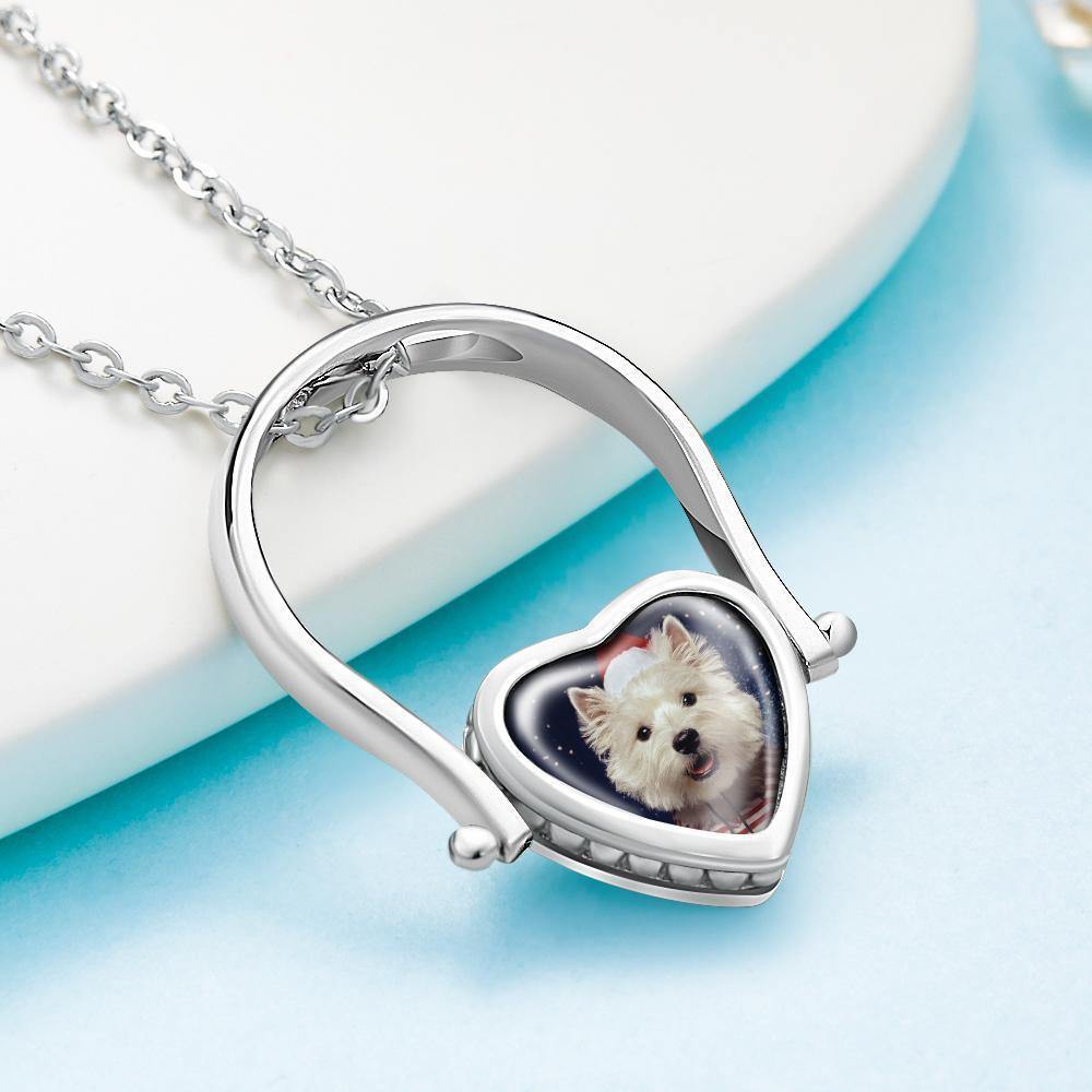 Photo Necklace, Photo Ring Gifts Dual-use (Ring Size 7#)