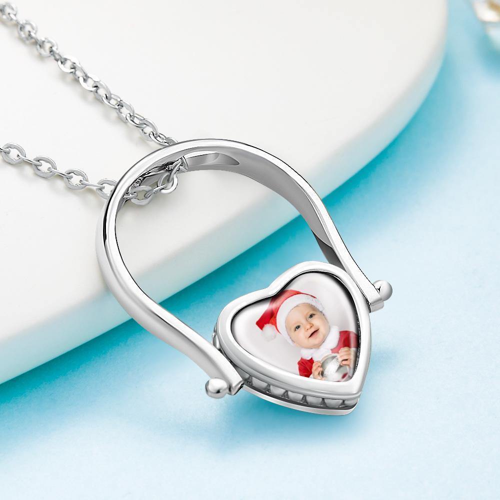 Photo Necklace, Photo Ring Couple's Gifts Dual-use (Ring Size 8#)