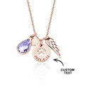 Custom Engraved Birthstone Necklace Memorial Gift for Pet Lover