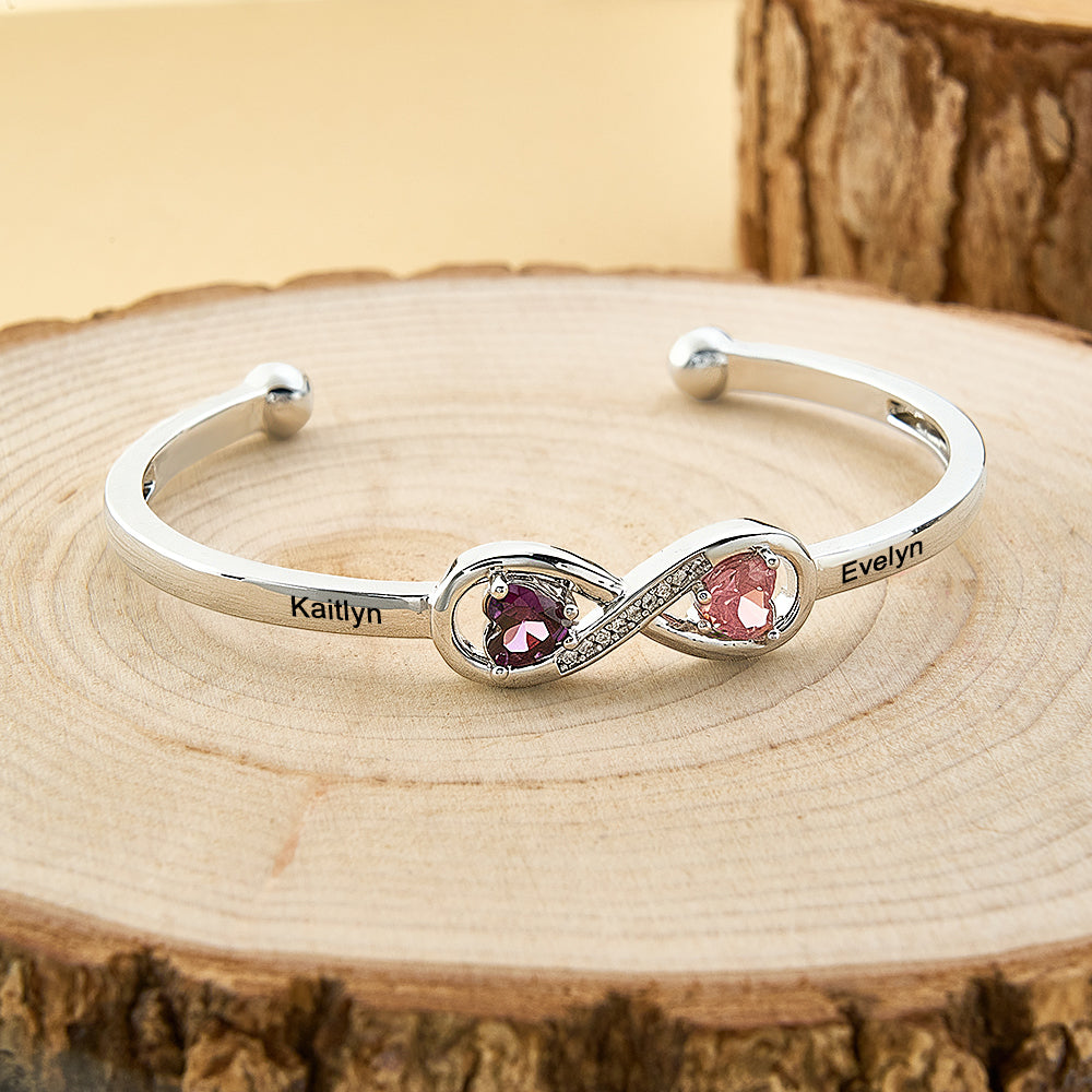Personalized Infinity Birthstone Bracelet Custom Forever Link Bracelet The Infinite Connection Birthstone Bracelet Mother and Daughter Bracelet