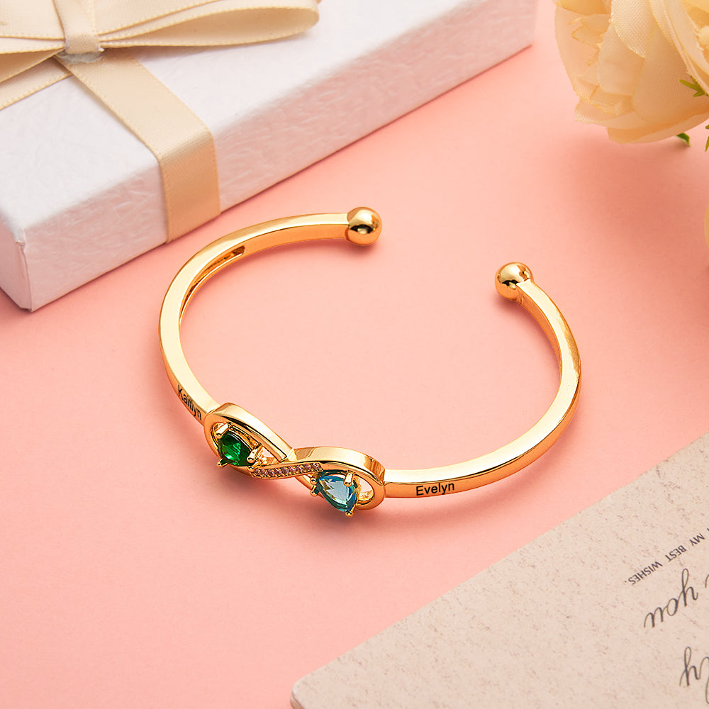 Personalized Infinity Birthstone Bracelet Custom Forever Link Bracelet The Infinite Connection Birthstone Bracelet Mother and Daughter Bracelet