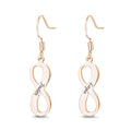Custom Engraved Earrings Name Drop Earrings with Infinity Earrings Rose Gold Plated