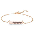 Scannable Music Code Anklet Music Favorite Song Engraved Bar Anklet Rose Gold Anniversary Gifts