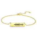 Scannable Music Code Anklet Engraved Bar Anklet Golden Color Gifts for Valentine's Day