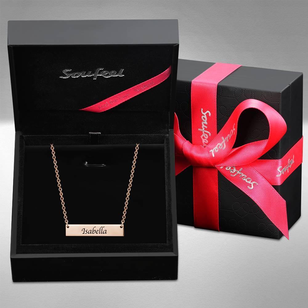 Children's Engraved Bar Necklace Rose Gold Plated