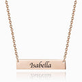 Children's Engraved Bar Necklace Rose Gold Plated
