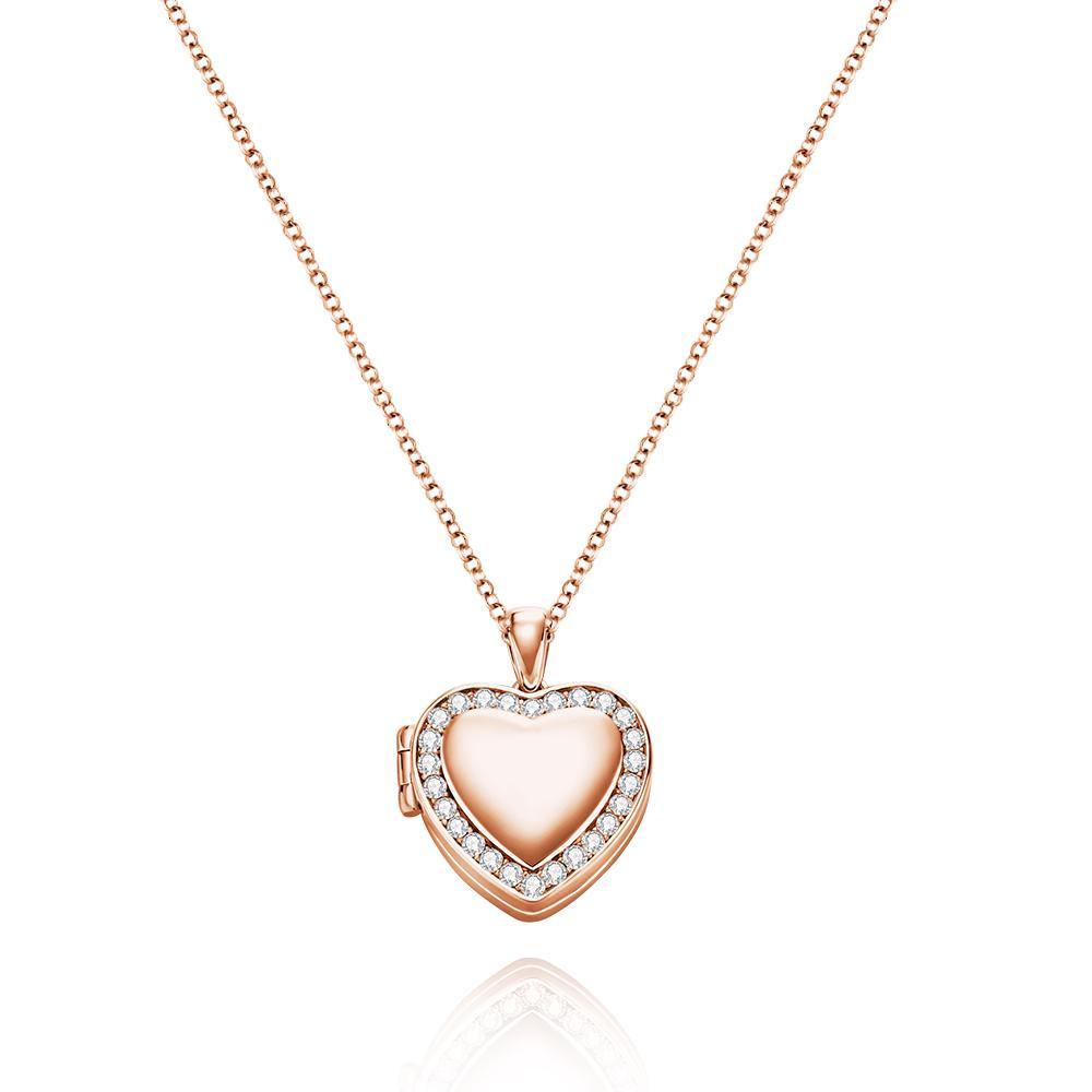 Custom Photo Engraved Necklace Heart Shaped Photo Locket Birthday Gifts for Women