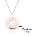 Custom Engraved Birthstone Necklace "LOVE" Round Hollow Unique Gifts