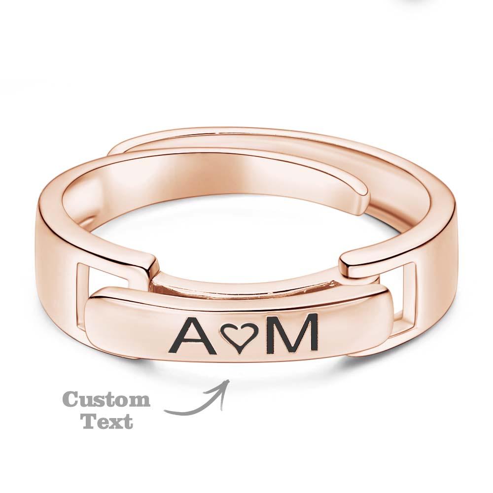 Stackable Name Ring Personalized Custom Name and Date Ring Anniversary Wedding Gift for Her