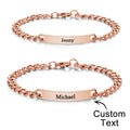 Custom Engraved Bracelet Chain Set Personalized Trendy Bracelet For Couples Valentine Gifts