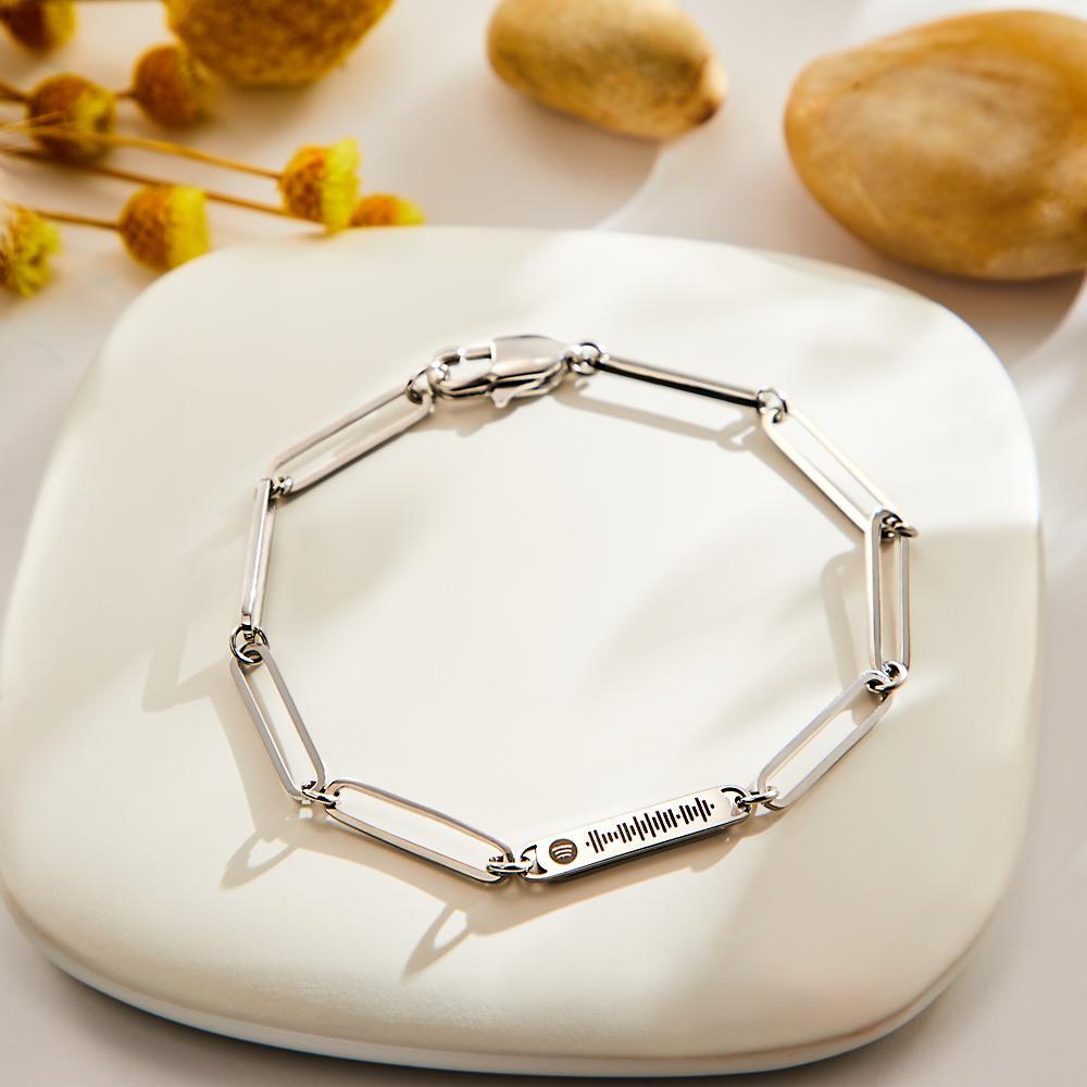 Soufeel Custom Scannable Spotify Code Plaque Bracelet Music Song Bracelet Gift