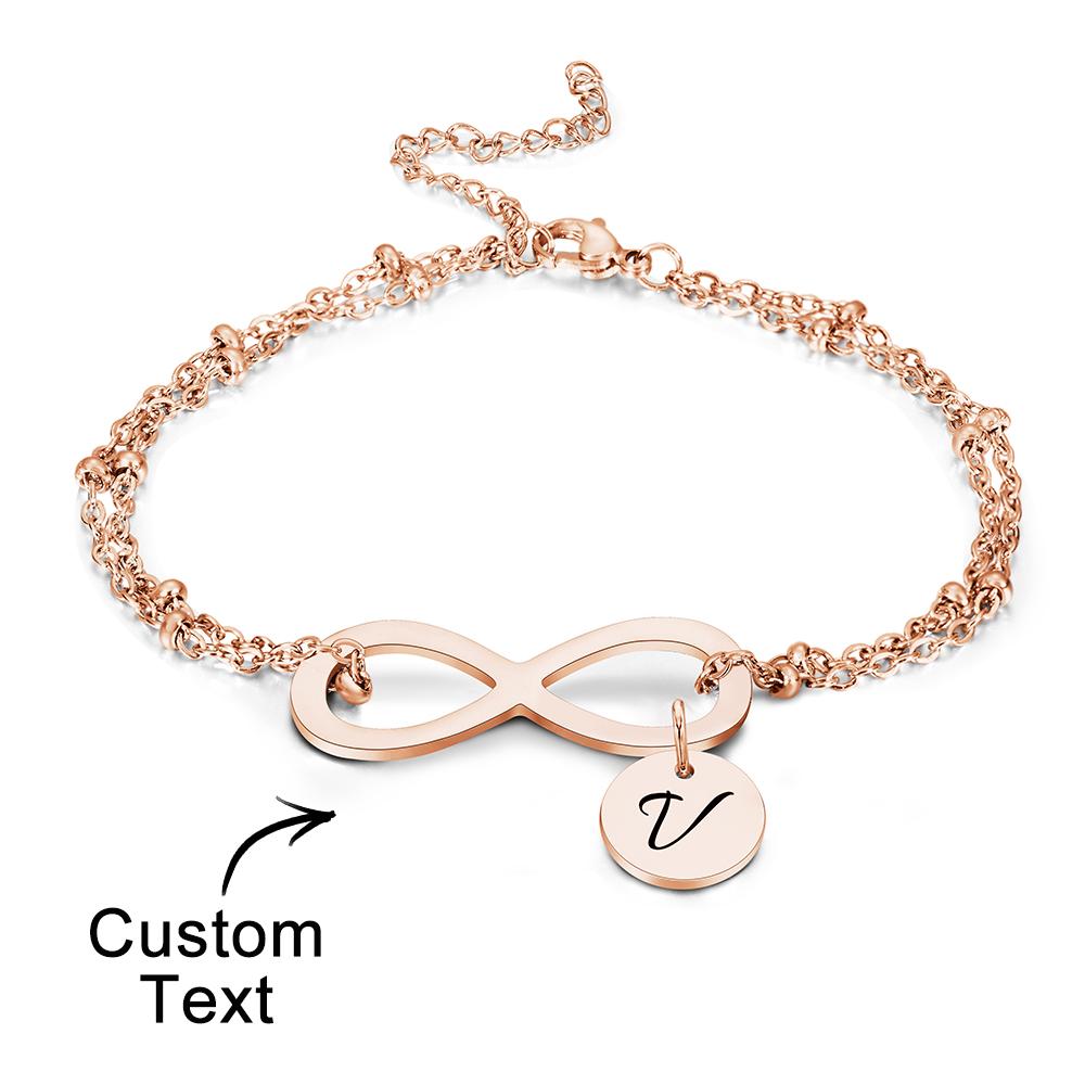 Custom Letter Bracelet Personalized Bracelet Pendent Infinity Love for Her
