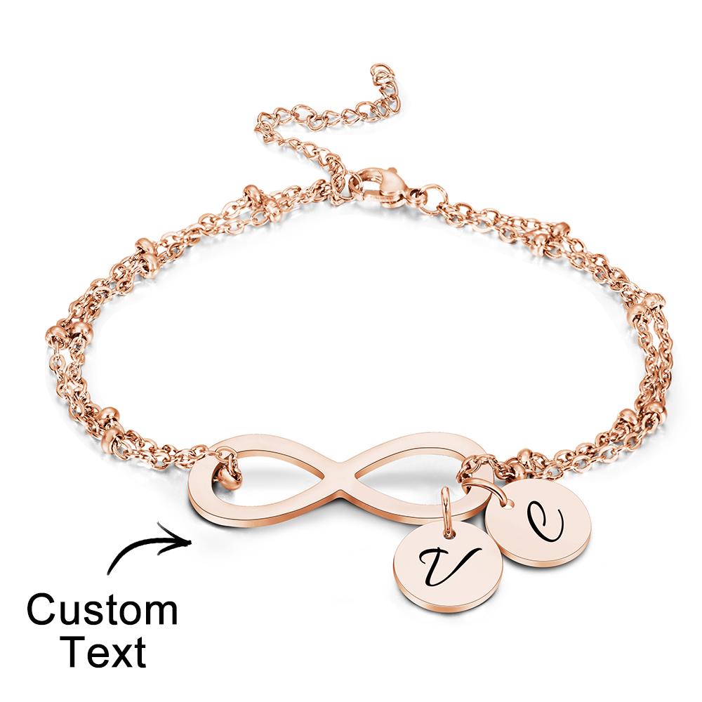 Custom Letter Bracelet Personalized Bracelet Pendent Infinity Love for Her