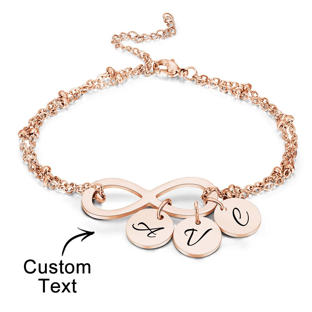 Custom Letter Bracelet Personalized Bracelet Pendent Infinity Love for Her