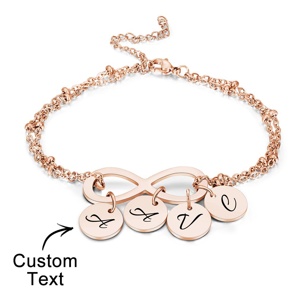 Custom Letter Bracelet Personalized Bracelet Pendent Infinity Love for Her