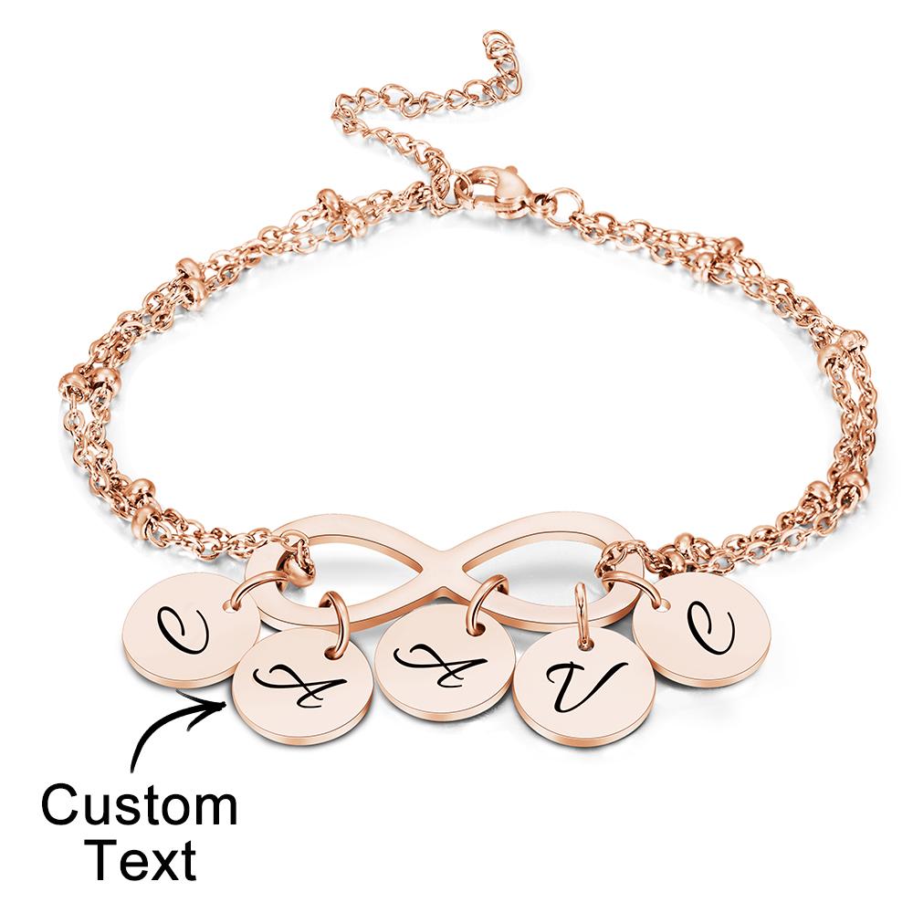 Custom Letter Bracelet Personalized Bracelet Pendent Infinity Love for Her