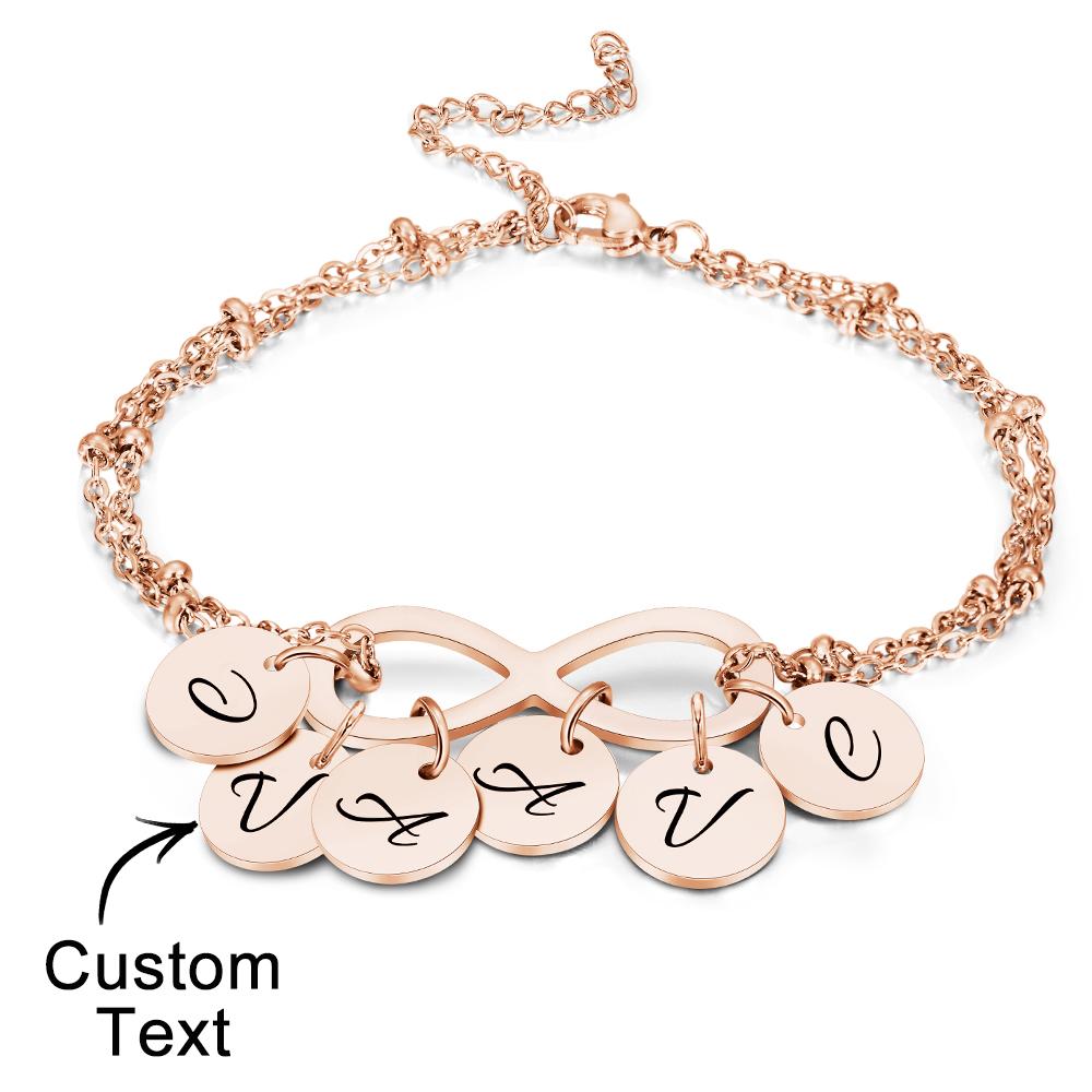 Custom Letter Bracelet Personalized Bracelet Pendent Infinity Love for Her
