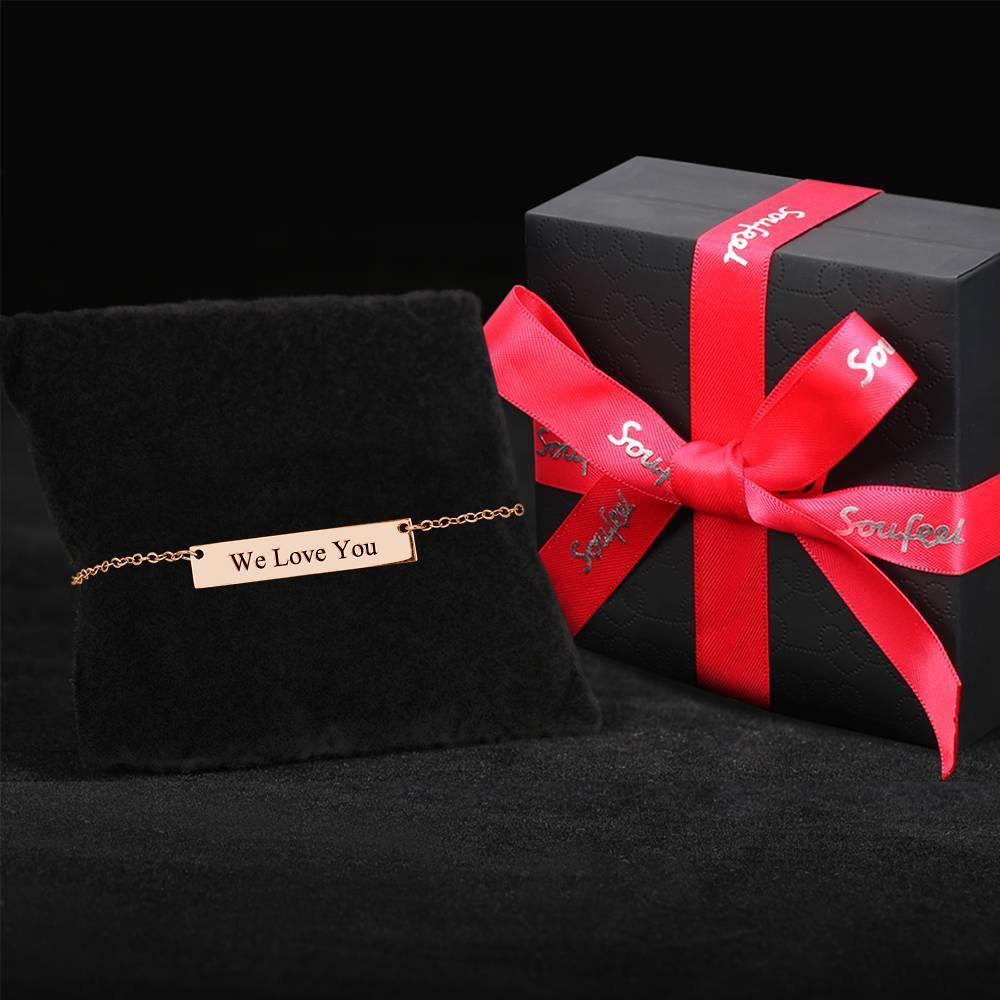 Children's Engraved Bar Bracelet Rose Gold Plated - Length Adjustable