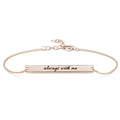 Custom Engraved Bar Bracelet, Bridesmaid Gift Rose Gold Plated - Rose Gold