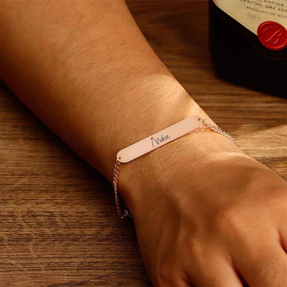 Men's Bracelet Men's Bracelet Old English Name Bracelet Name Bracelet Personalized Gift -Rose Gold
