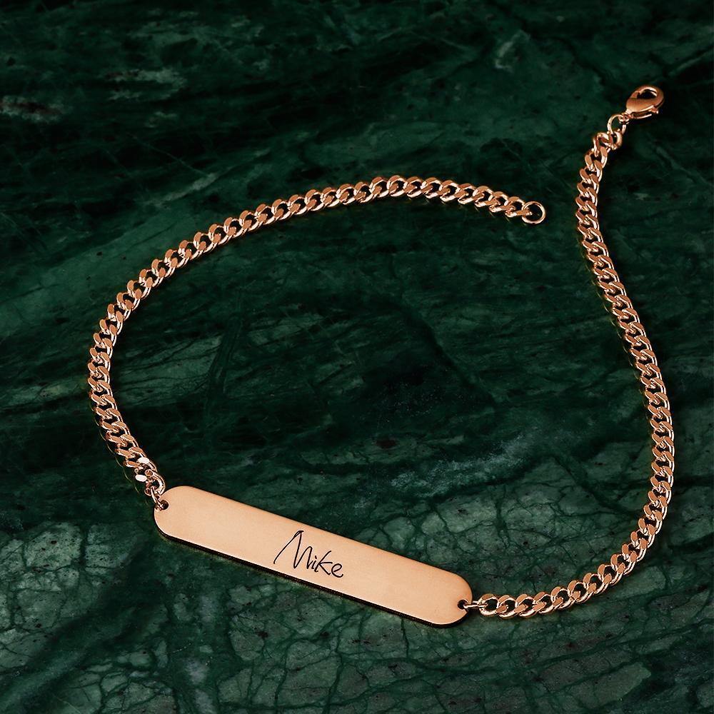Men's Bracelet Men's Bracelet Old English Name Bracelet Name Bracelet Personalized Gift -Rose Gold