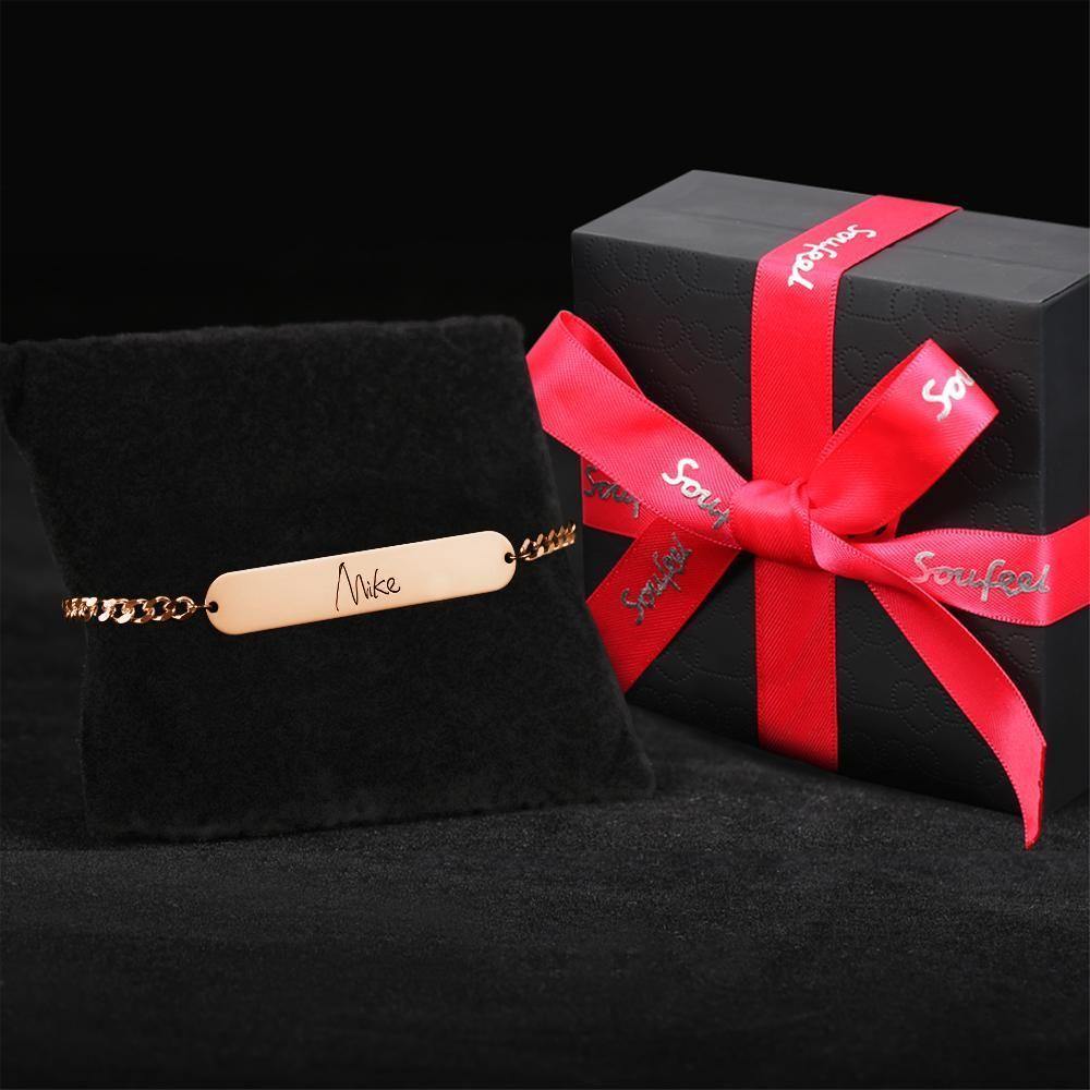 Men's Bracelet Men's Bracelet Old English Name Bracelet Name Bracelet Personalized Gift -Rose Gold