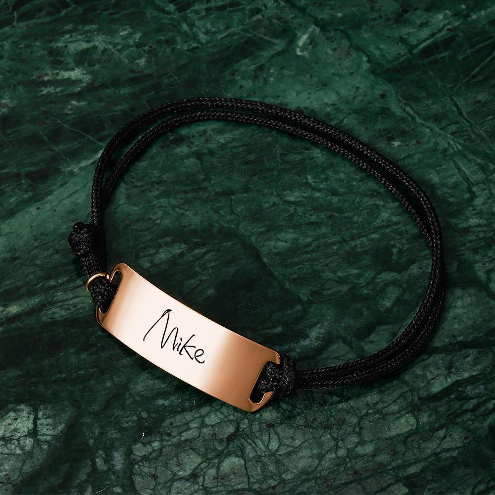 Men's Leather Bracelet Men's Bracelet Old English Name Bracelet Custom Name Bracelet Personalized Gift - Gold Plated