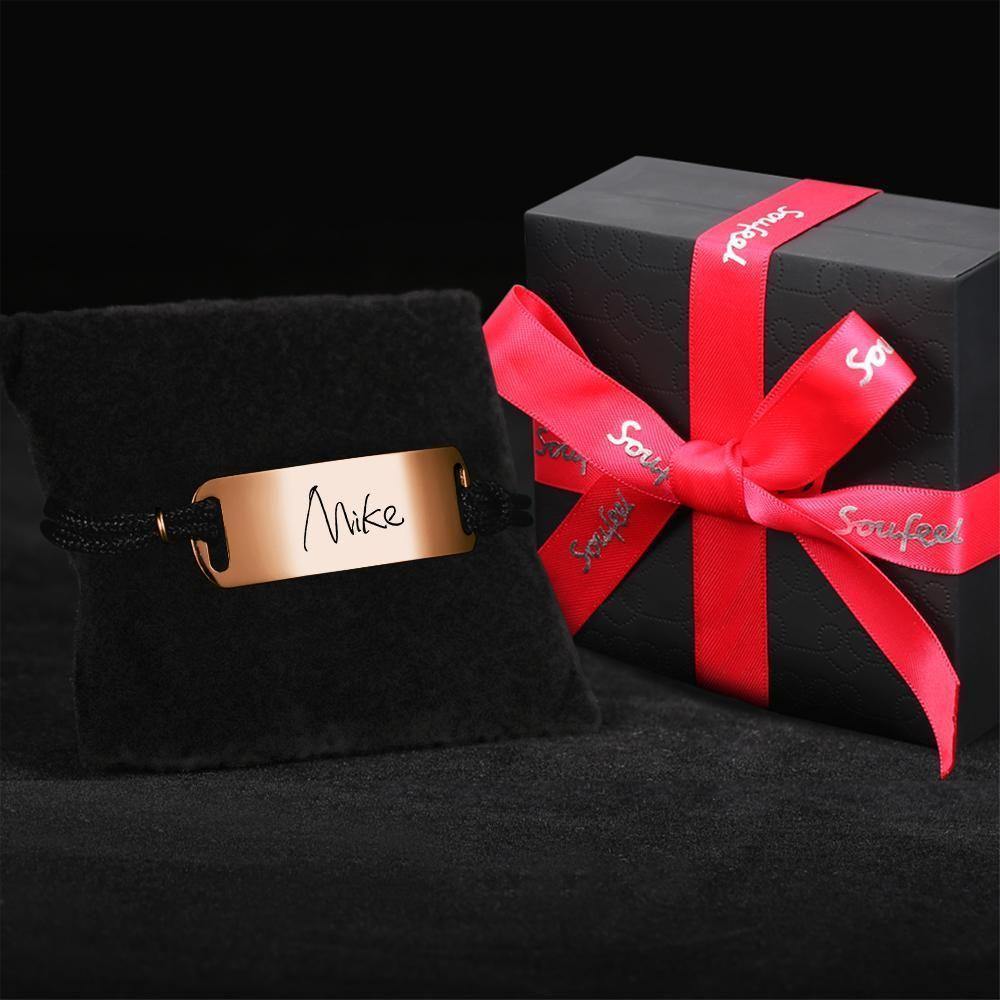 Men's Leather Bracelet Men's Bracelet Old English Name Bracelet Custom Name Bracelet Personalized Gift - Gold Plated