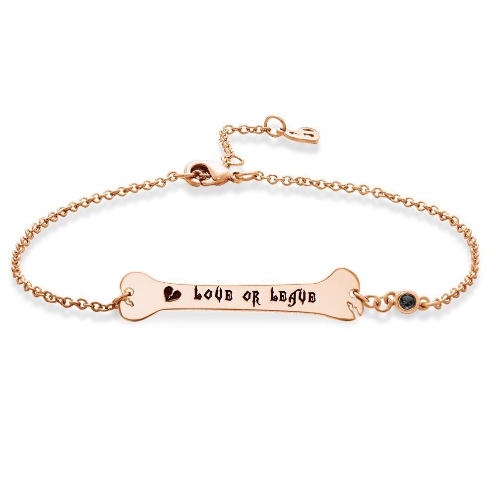 Custom Bracelet Gifts Bone Bar Bracelet with Broken Heart Memorial Gifts Halloween Gifts