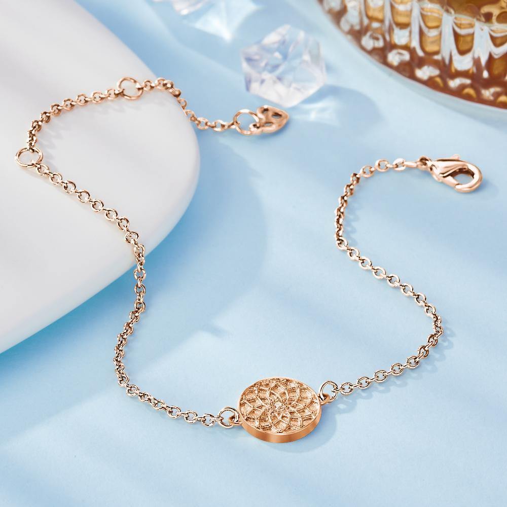 Engraved Bracelet Dream Catcher Bracelet Wishing Dream Gift for Her Rose Gold Plated Silver