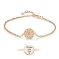 Engraved Bracelet Dream Catcher Bracelet Wishing Dream Gift for Her Rose Gold Plated Silver