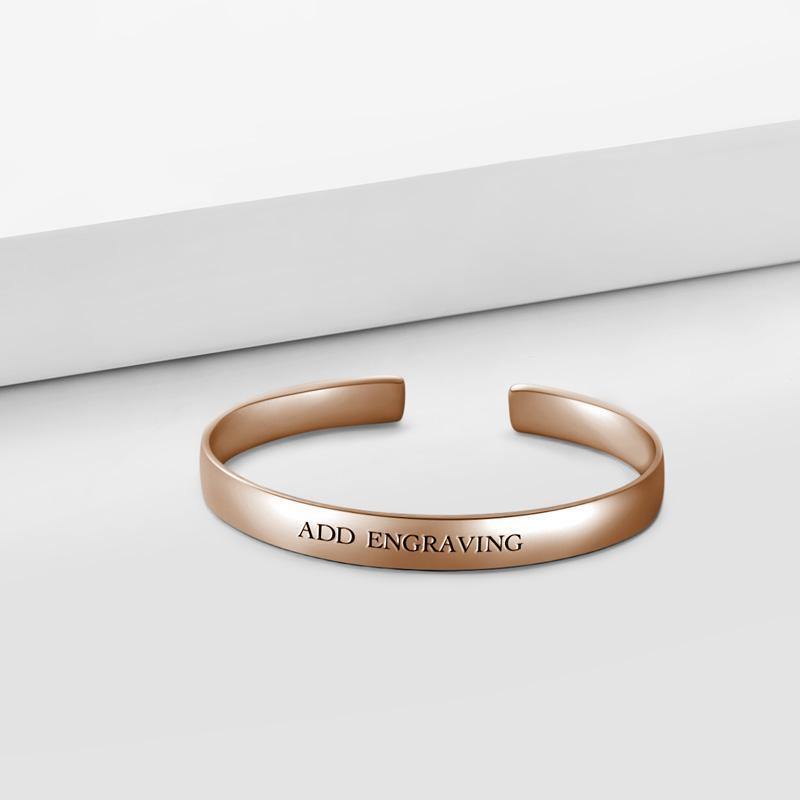 Engraved Bangle Rose Gold Plated